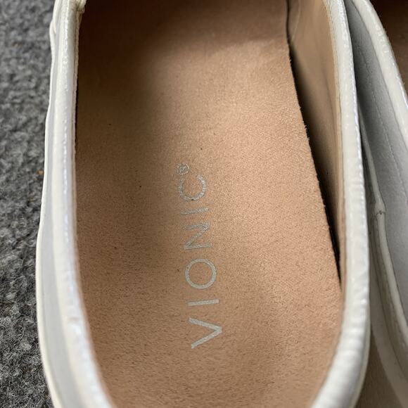 Vionic Shoes Women 5 Effortless Slip On Mules Gray White Leather Comfort Low Top - Picture 9 of 11